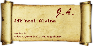 Jánosi Alvina névjegykártya